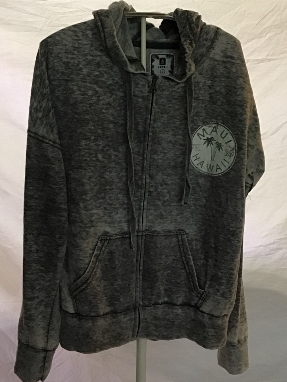 Hawaii Women's Gray Zip-Up Hoodie